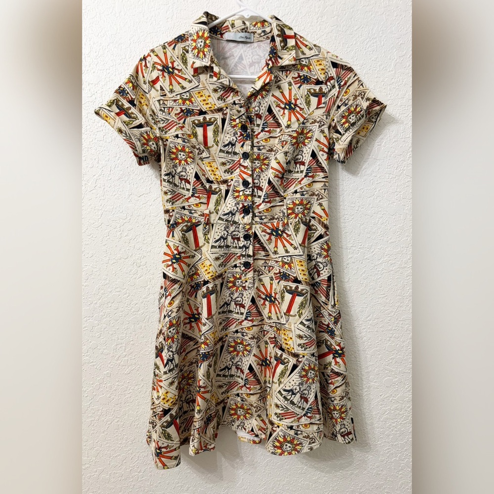 Eva Rose Tarot Card Print Dress